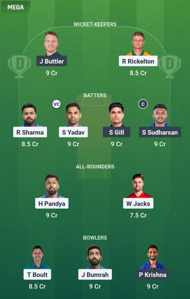 MI vs GT Dream 11 Prediction GL Team IPL 2025 56th Match